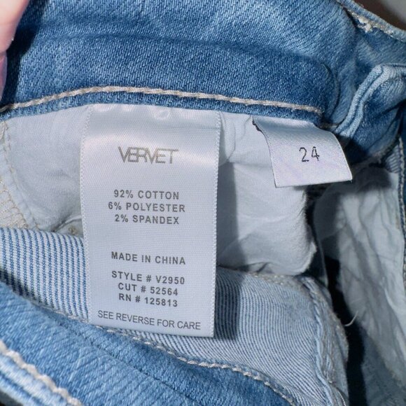Vervet Light Wash Denim High Rise Ankle Skinny Jeans size 24 - Picture 5 of 6